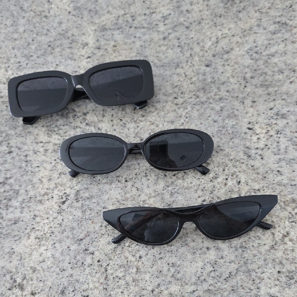 Elegant Black Sunglasses Trio